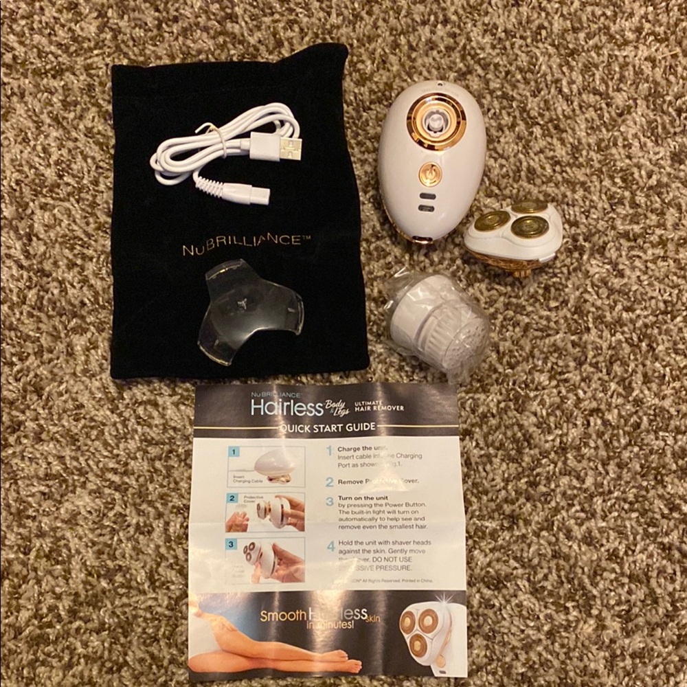 NuBrilliance Hairless Body and Legs Ultimate Hair Remover with Accessories-New